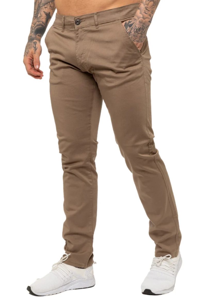 Enzo Tapered Fit Stretch Beige Chinos