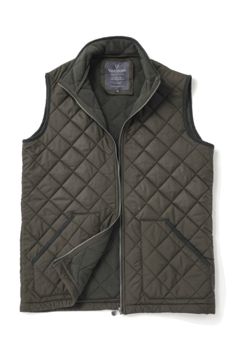 Vedoneire Men's Fleece Lined Quilted Gilet Green