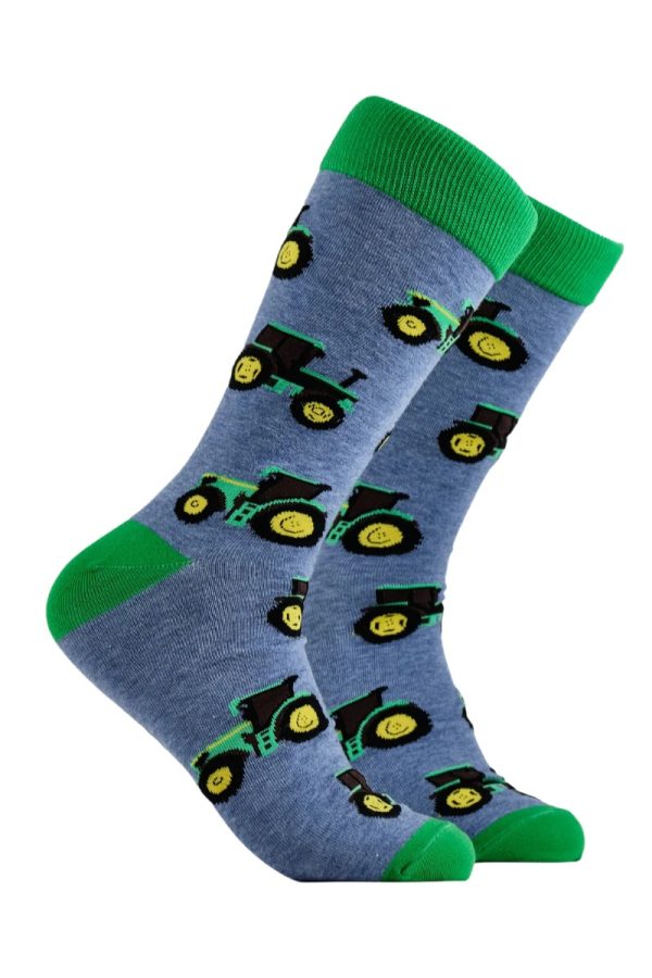 Soctopus Mens Socks Farming Green Machine