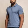 Cavani Dino Short Sleeve Knit Polo | Blue