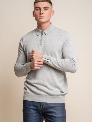 Cavani Falcao Long Sleeve Knit Jumper | Grey