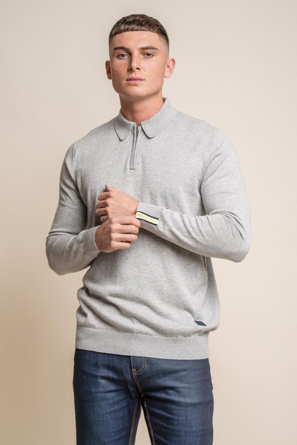 Cavani Falcao Long Sleeve Knit Jumper | Grey