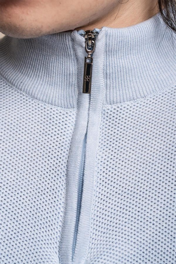 Cavani Kyle Half Zip Knit | Sky Blue