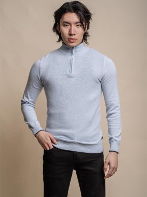 Cavani Kyle Half Zip Knit | Sky Blue