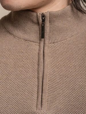 Cavani Kyle Half Zip Knit | Fawn