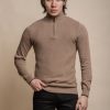 Cavani Kyle Half Zip Knit | Fawn