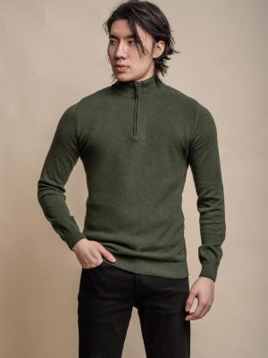 Cavani Kyle Half Zip Knit | Olive