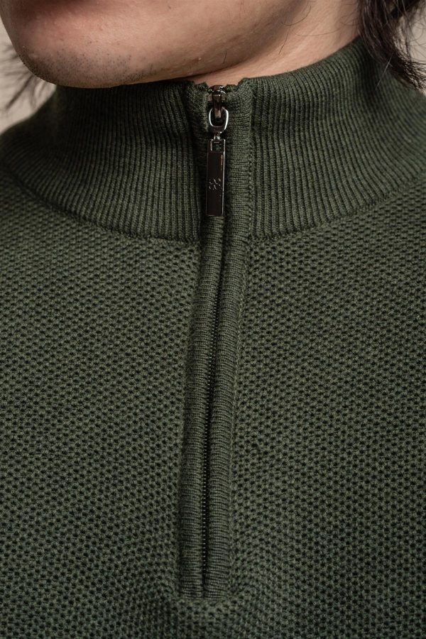 Cavani Kyle Half Zip Knit | Olive