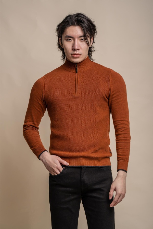 Cavani Kyle Half Zip Knit | Rustic