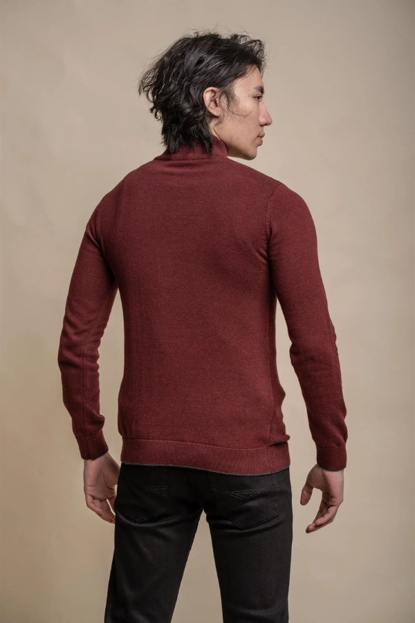 Cavani Kyle Half Zip Knit | Wine