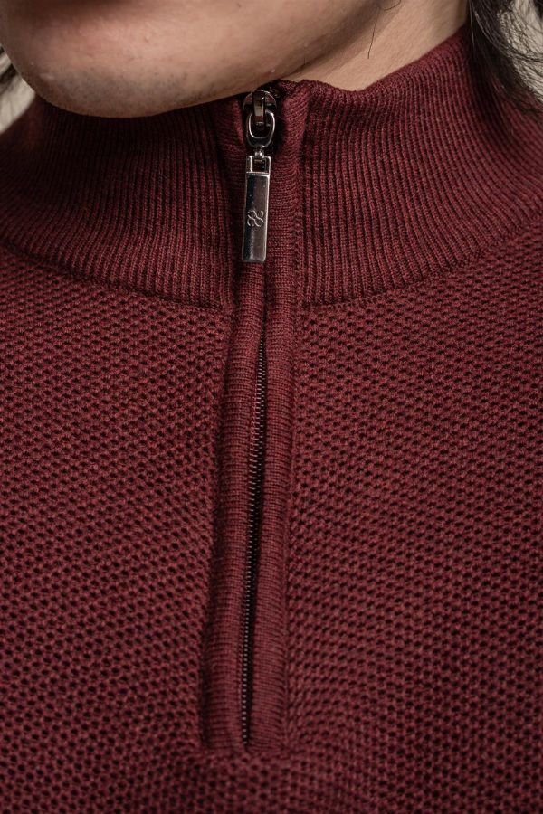 Cavani Kyle Half Zip Knit | Wine