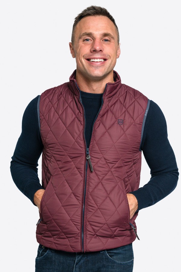 XV Kings Granville Quilted Gilet Crimson