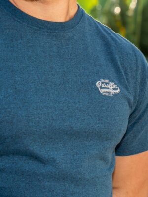 Paraffin T-shirt in Teal | Round Neck Embroidered Tee